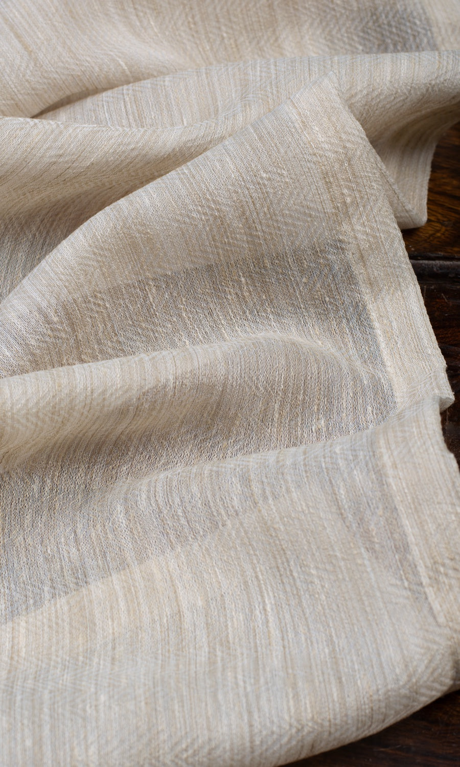 Textured Sheer Window Curtains (Ivory Beige)