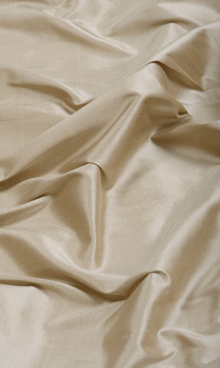 Shantung Silk Pinch Pleat, Rod Pocket, Eyelet Curtains (Ecru/ Tan Brown)