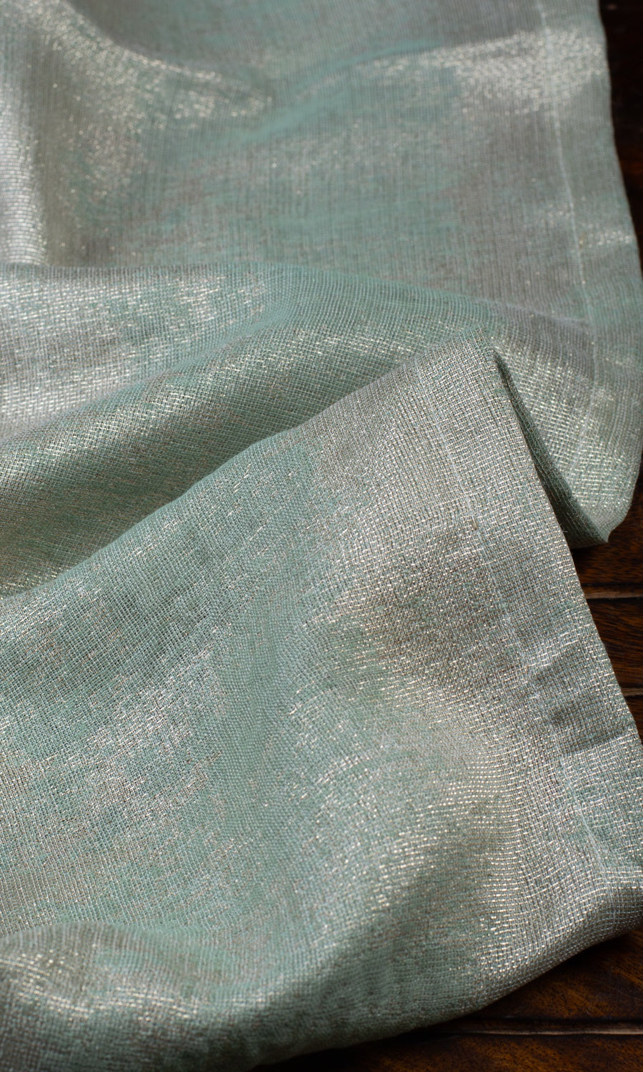 Textured Custom Curtains (Seafoam Green/ Gold)