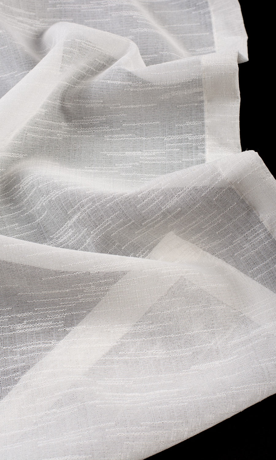 Textured Sheer Curtains / Drapes / Window Drapery Panels (White)