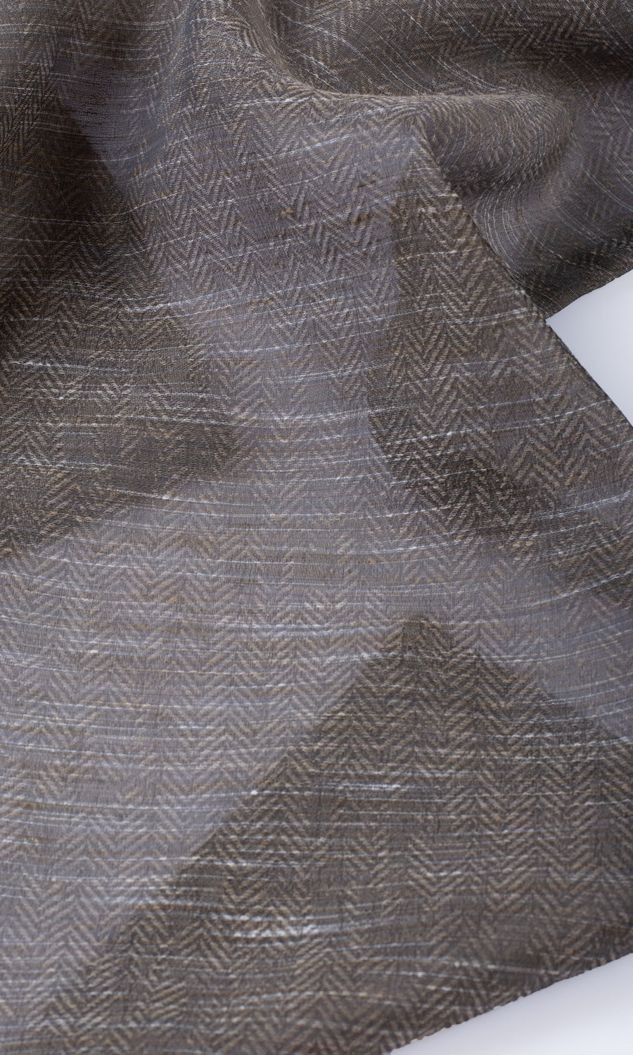 Herringbone Sheer Custom Curtains (Grey/ Coffee Brown)