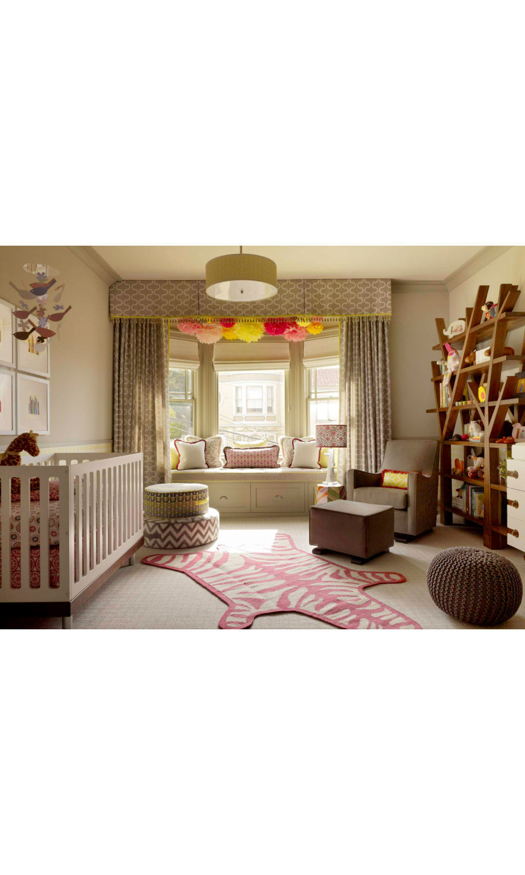Custom box pleat valance with curtains