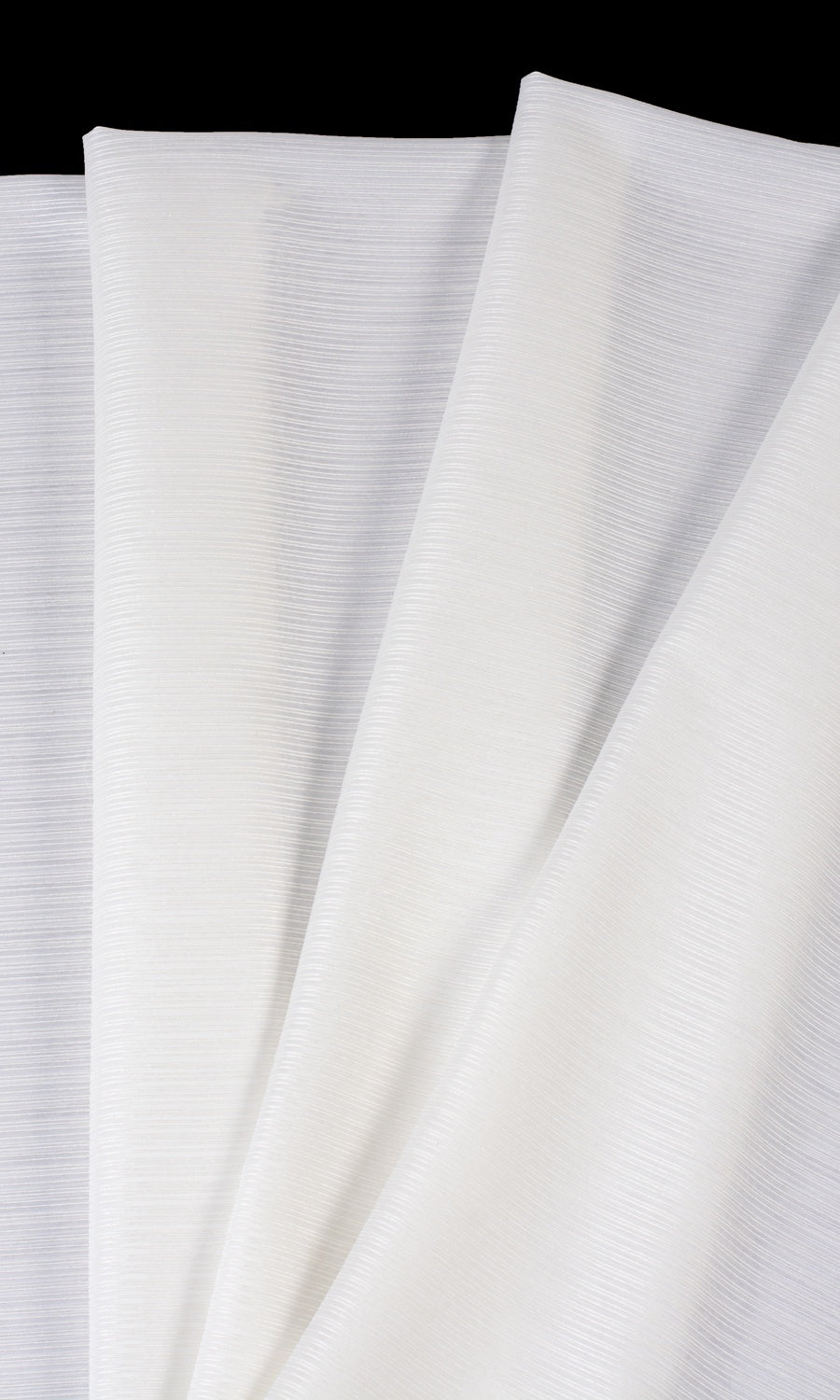 Striped Sheer Drapery (Chiffon White) Extra Long Short Wide