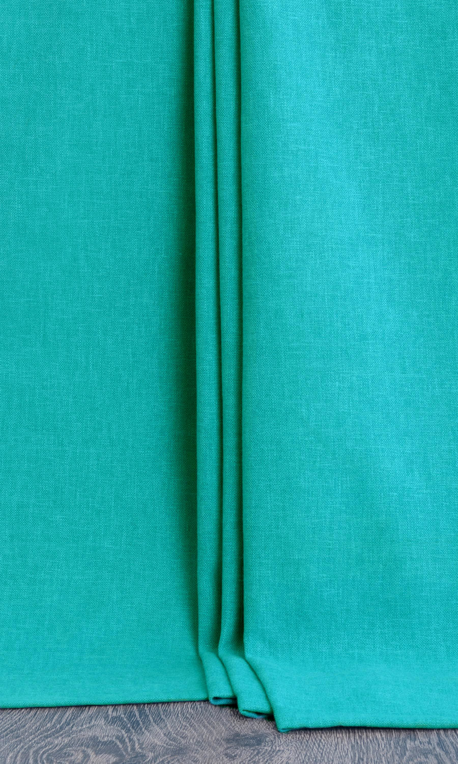 Linen-Blend Pinch Pleat, Rod Pocket, Eyelet Curtains (Turquoise Blue)