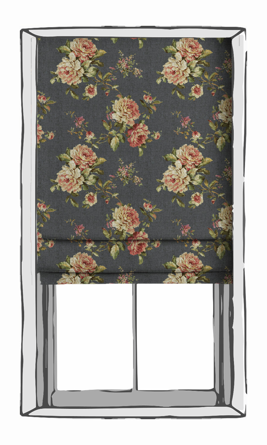 Floral Shades (Navy Blue-Grey/ Green/ Pink) for Living, Bedroom, Kitchen, Bathroom