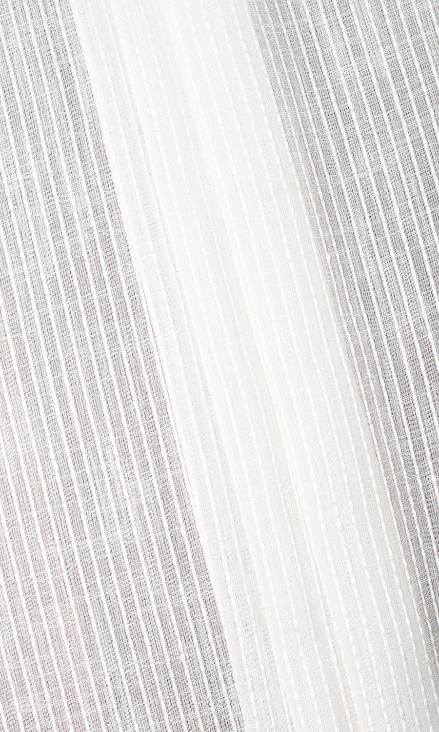 Embroidered Striped Sheer Drapes (White) Extra Long Short Wide