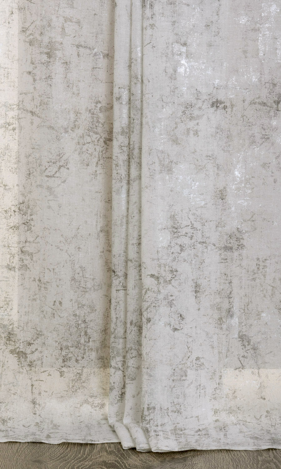 Sheer Window Curtains for Living, Bedroom, Kitchen, Bathroom (White/ Metallic Silver/ Grey)