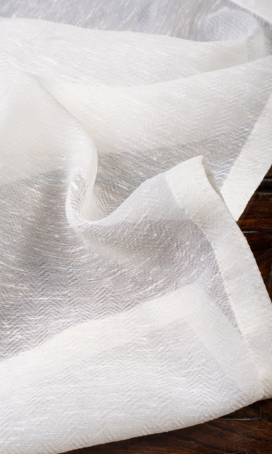 Textured Sheer Window Curtains (Cotton White) Extra Long Short Wide
