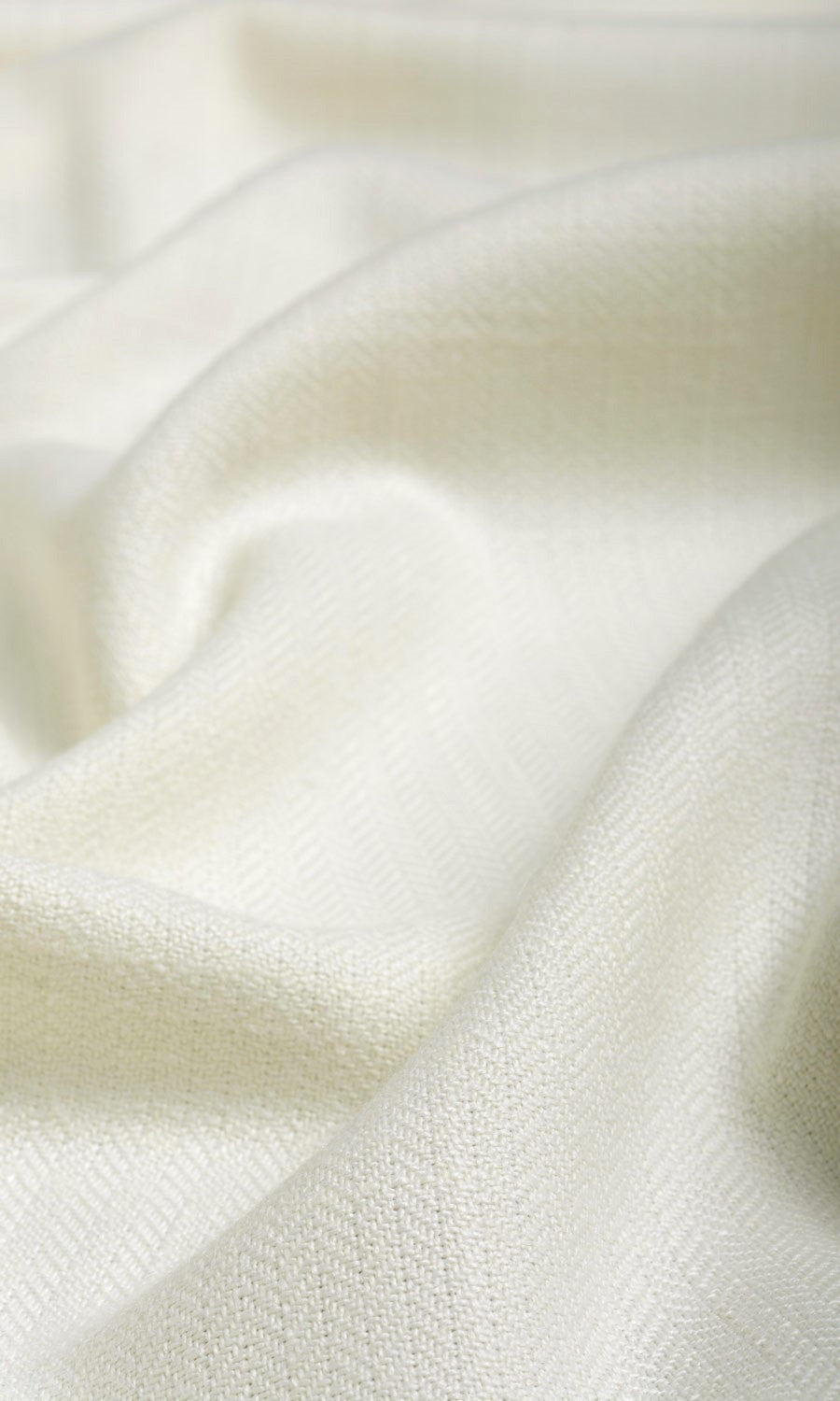Herringbone Textured Any Size Style Curtains (White/ Cream)