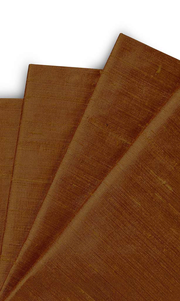 Pure Silk Curtain Panels for Living, Bedroom, Kitchen, Bathroom (Copper Orange)