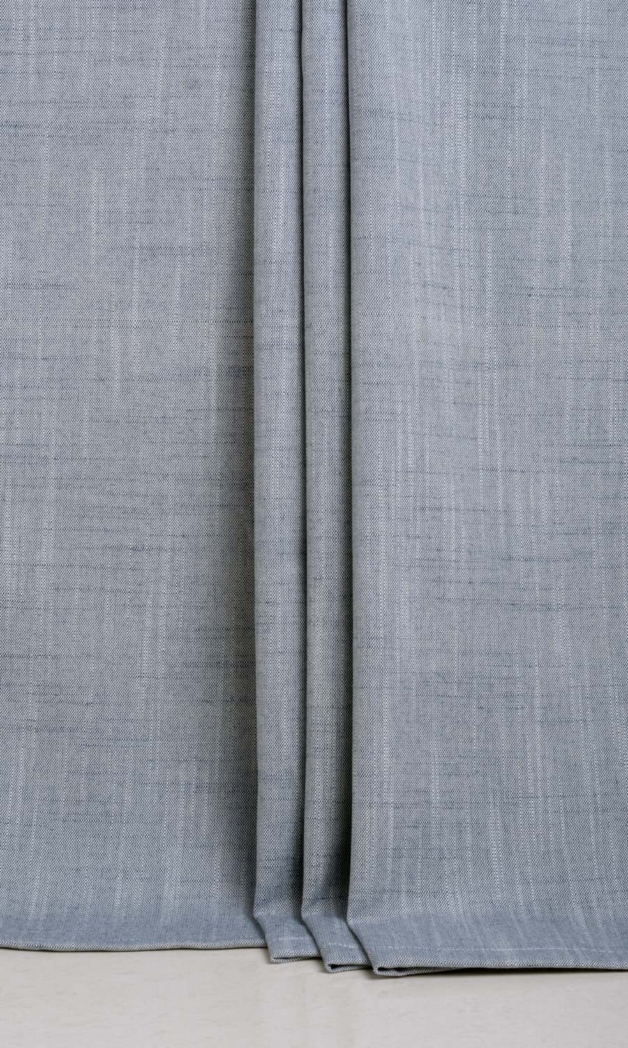 Plain Linen Texture Custom Curtains (Denim Blue)