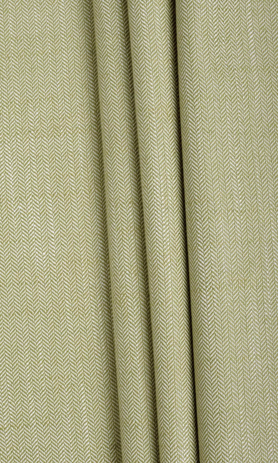 Herringbone Textured Custom Curtains (Olive Green)