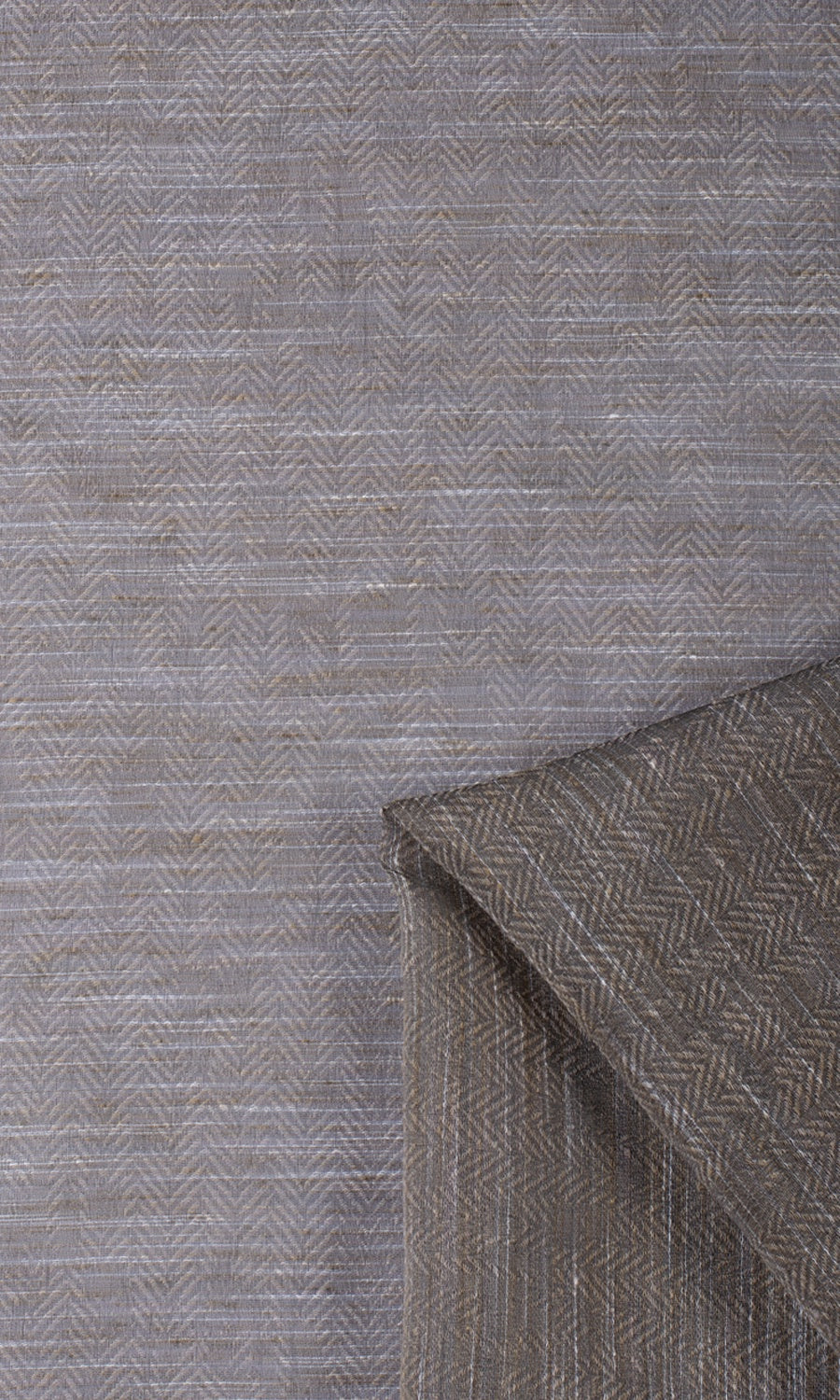 Herringbone Sheer Pinch Pleat, Rod Pocket, Eyelet Curtains (Grey/ Coffee Brown)