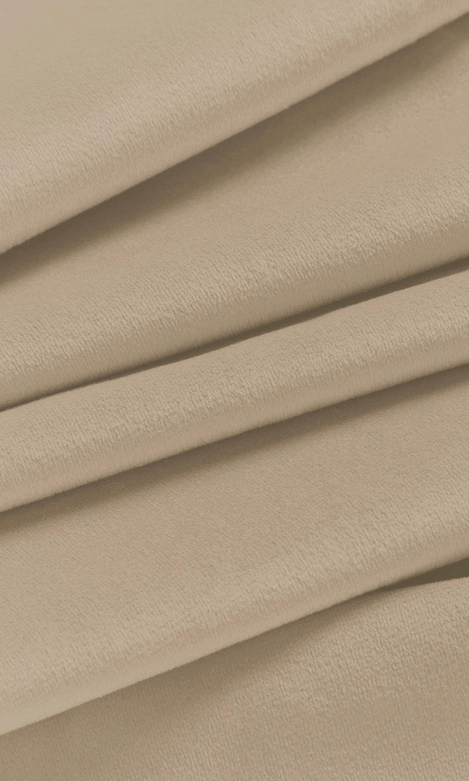 Velvet Flat, Plain, Fake, Faux, European Relaxed Roman Shades (Beige/ Tan)
