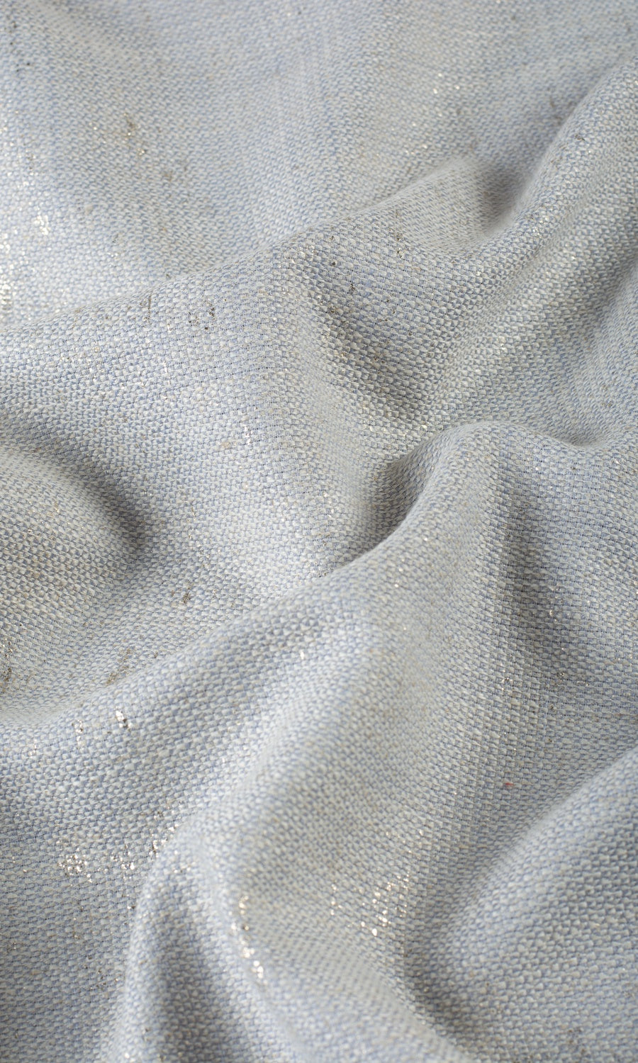 Metallic Accents Linen Blend Any Size Style Curtains (Gray-Blue)