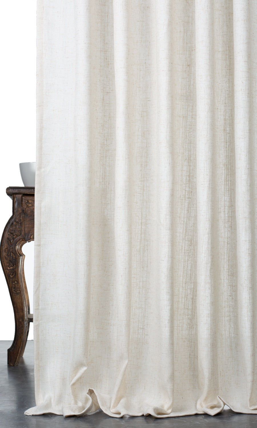 Semi-Sheer Linen Texture Window Curtains for Living, Bedroom, Kitchen, Bathroom (Cream)