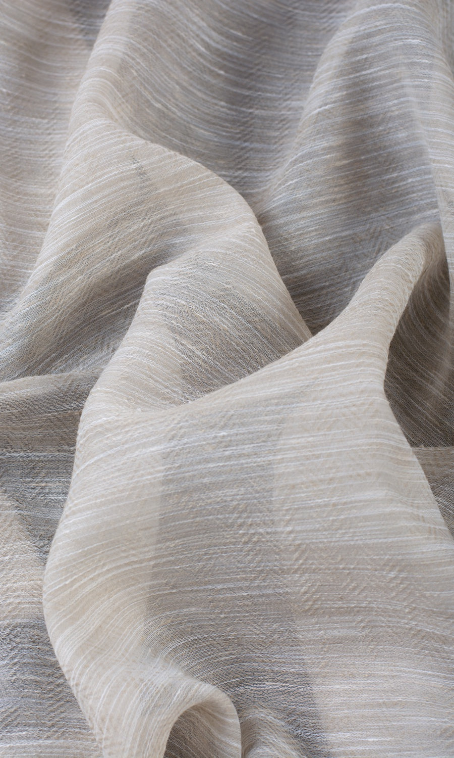 Textured Sheer Drapery (Greige/ Cream) Extra Long Short Wide