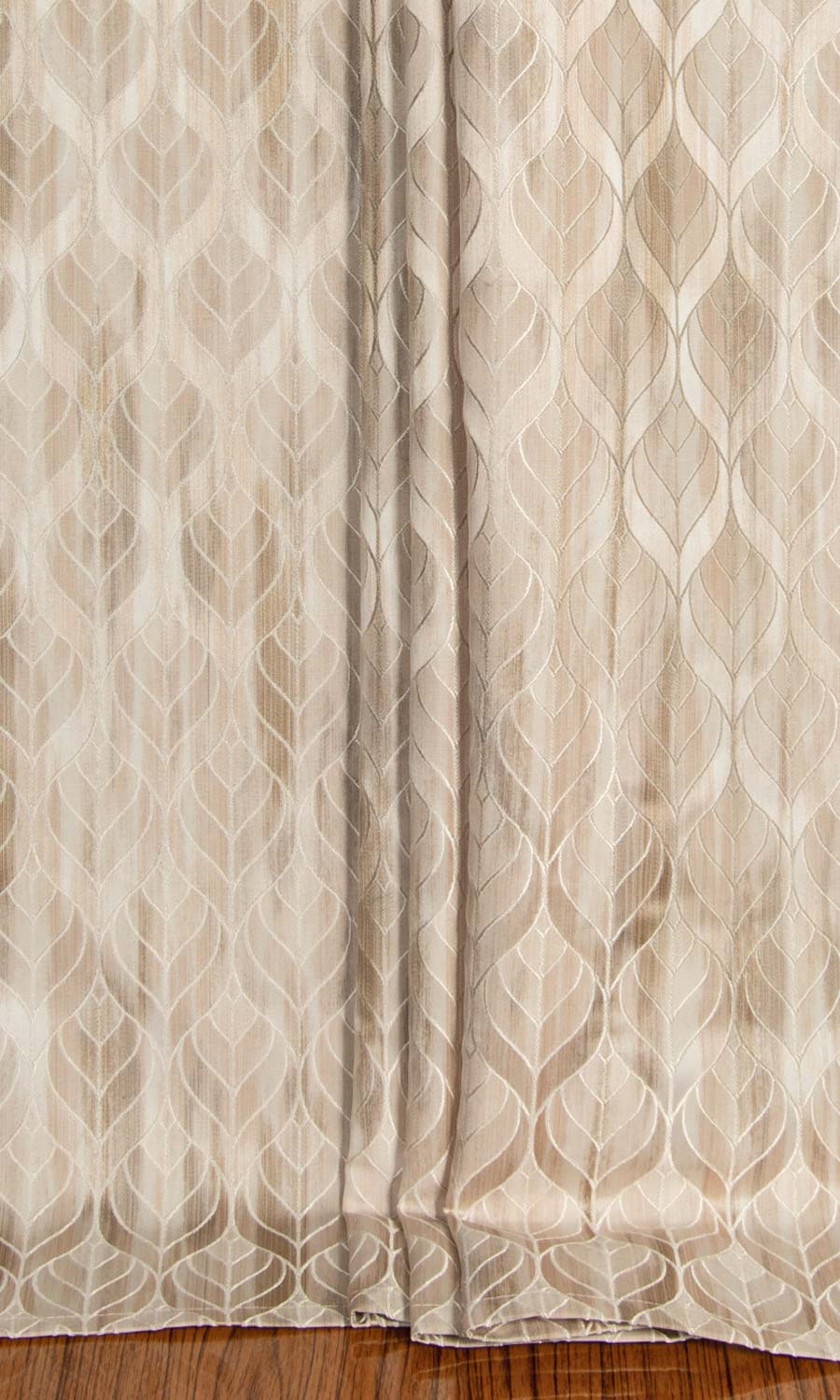 Petal Patterned Window Curtains (Pale Beige/Brown) Extra Long Short Wide