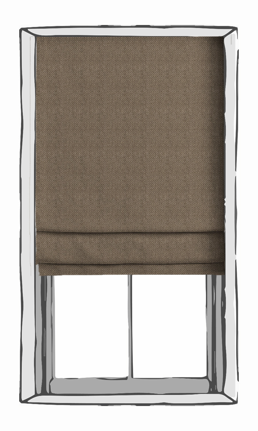 Herringbone Textured Window Curtains for Living, Bedroom, Kitchen, Bathroom (Brown)