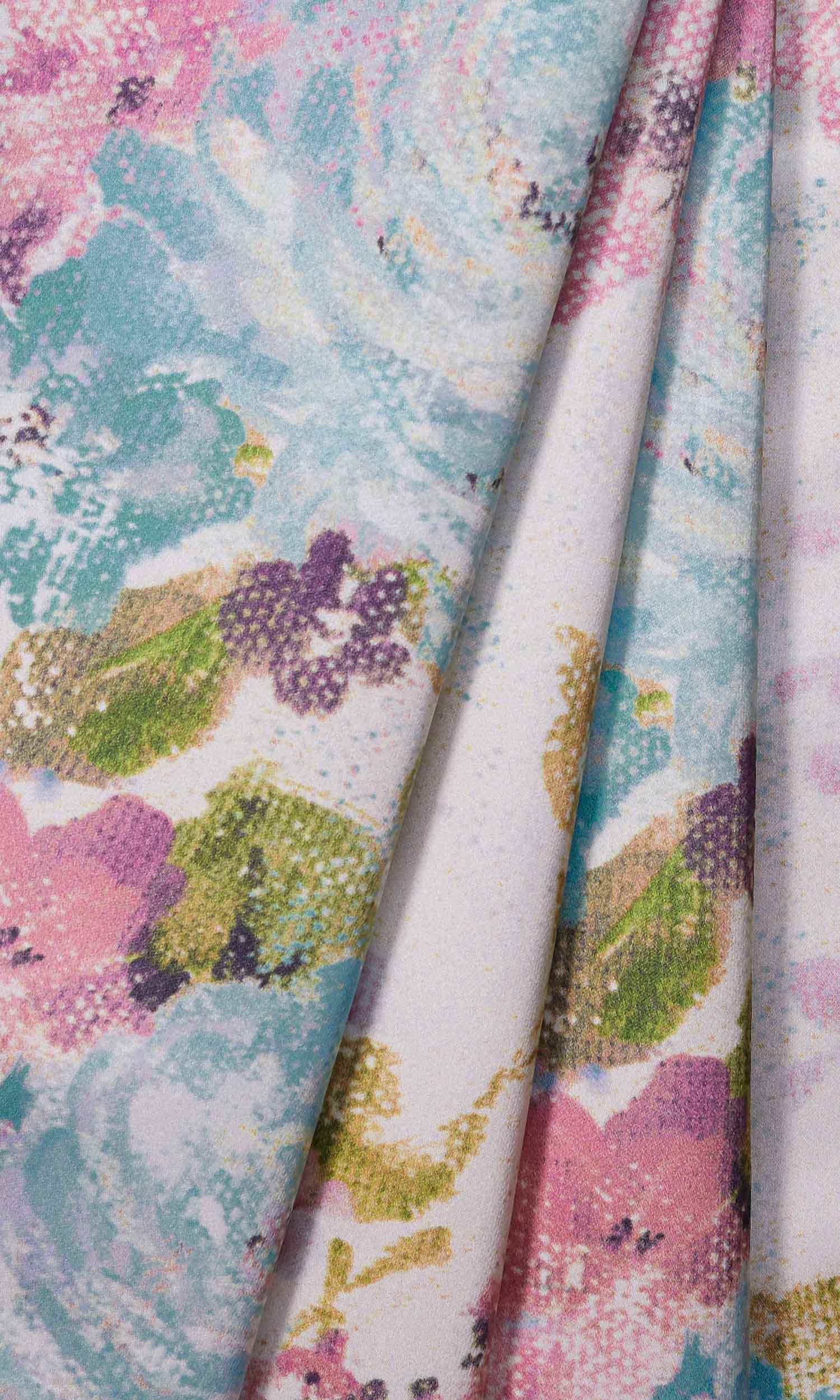 Floral Window Curtains for Living, Bedroom, Kitchen, Bathroom (Pink/ Blue/ White)