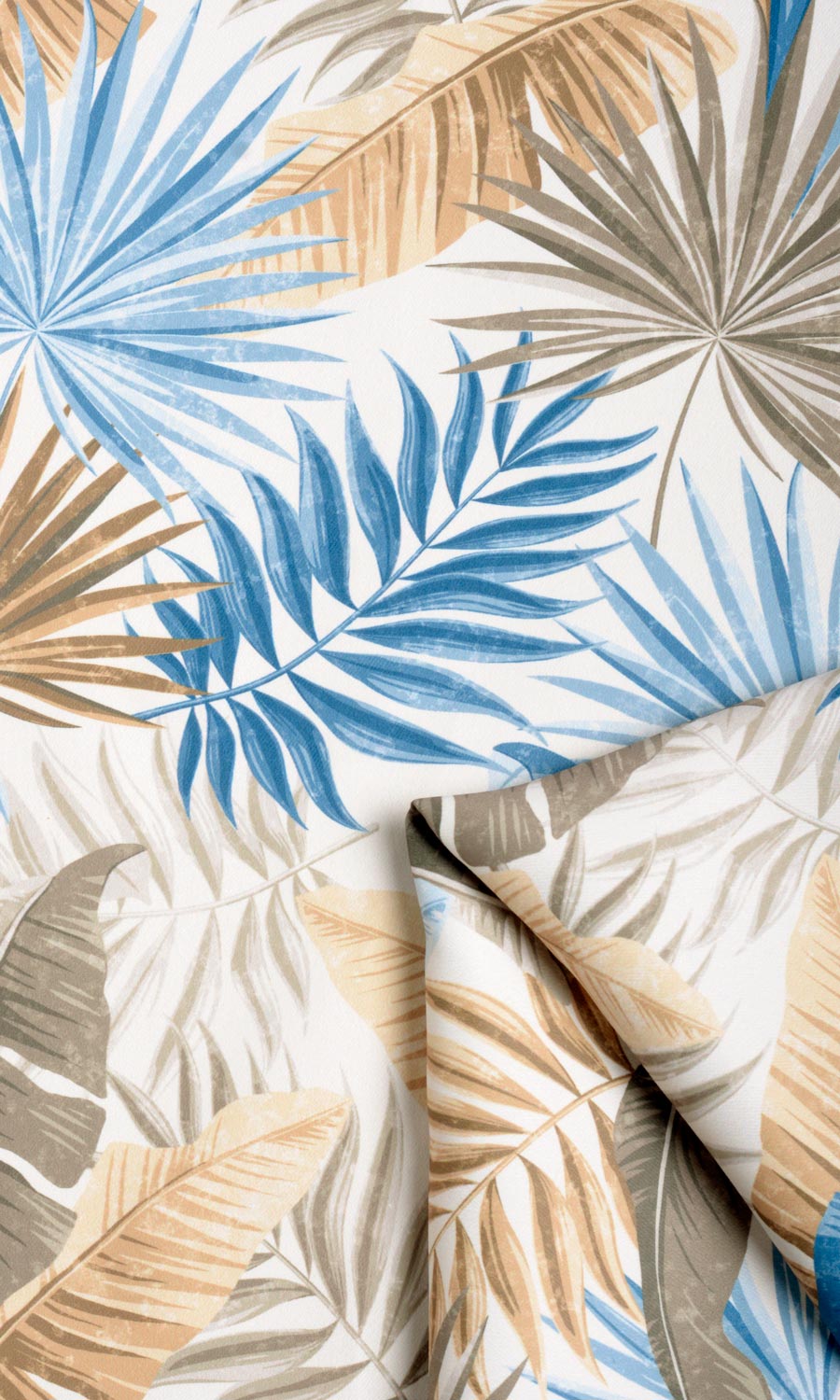 Botanical Floral Drapes (Blue/ Brown) Extra Long Short Wide