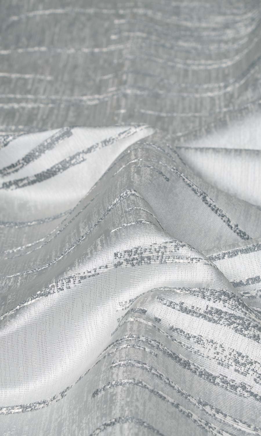 Abstract Patterned Window Curtains (Steel Grey) Extra Long Short Wide