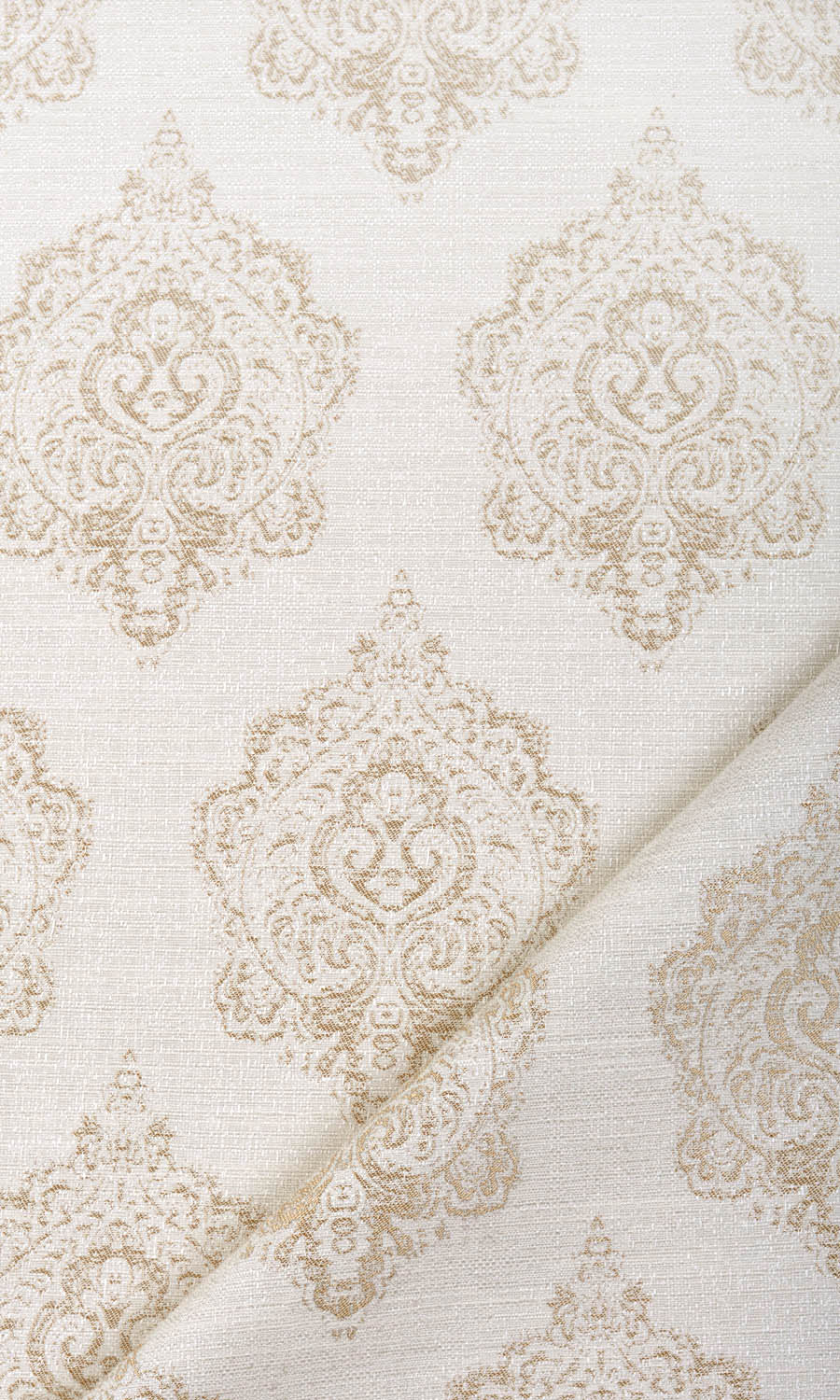 Damask Flat, Plain, Fake, Faux, European Relaxed Roman Shades (Off White/ Pale Beige)