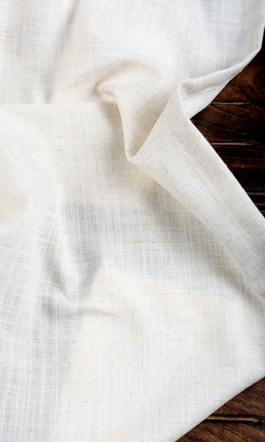 Plain Linen Blend Custom Curtains (Cream/ Ivory)