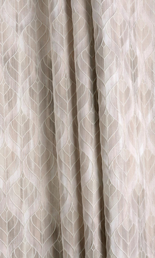 Petal Patterned Drapery (Pale Grey/ Beige)