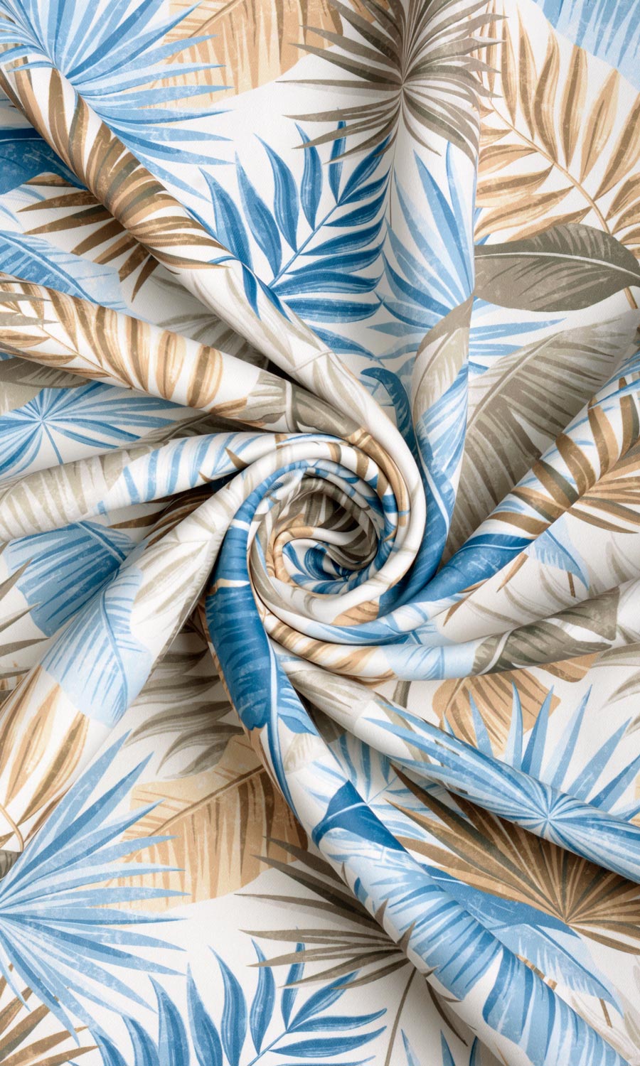 Botanical Floral Custom Curtains (Blue/ Brown)