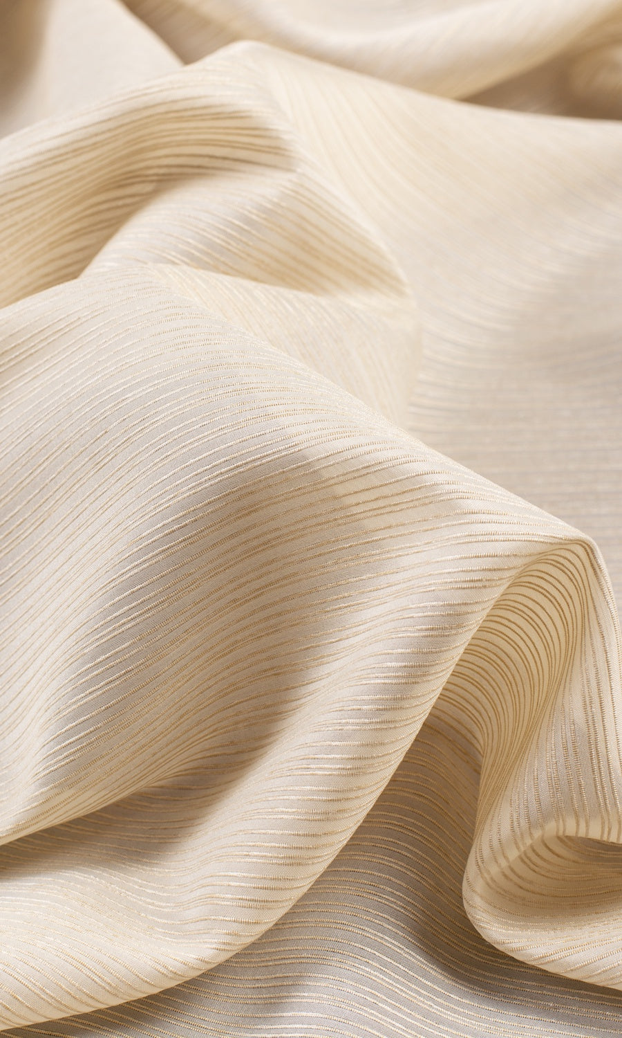 Striped Sheer Custom Curtains (Champagne Beige)