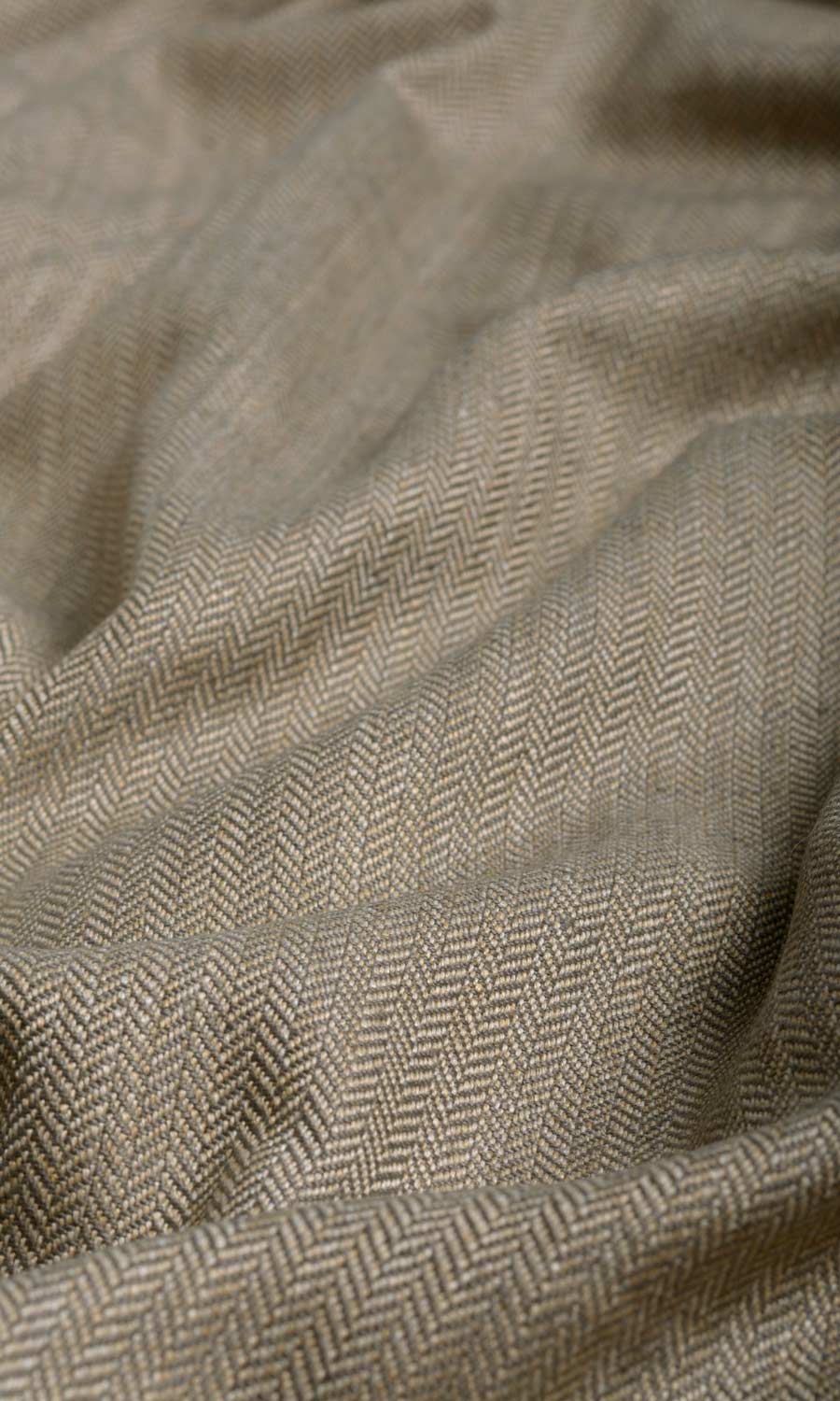 Herringbone Textured Any Size Style Curtains (Mocha Brown)