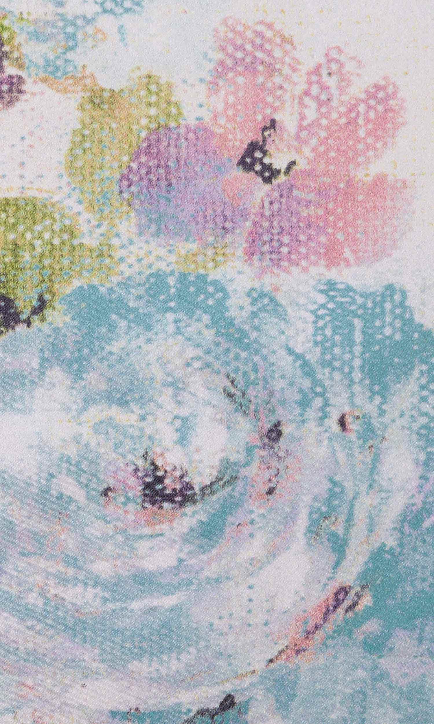 Floral Pinch Pleat, Rod Pocket, Eyelet Curtains (Pink/ Blue/ White)