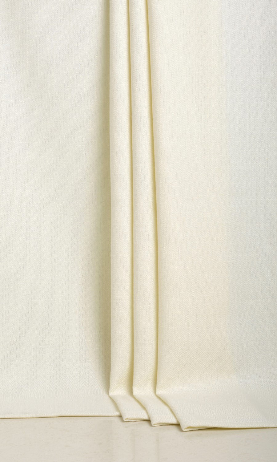 Herringbone Textured Custom Curtains (White/ Cream)