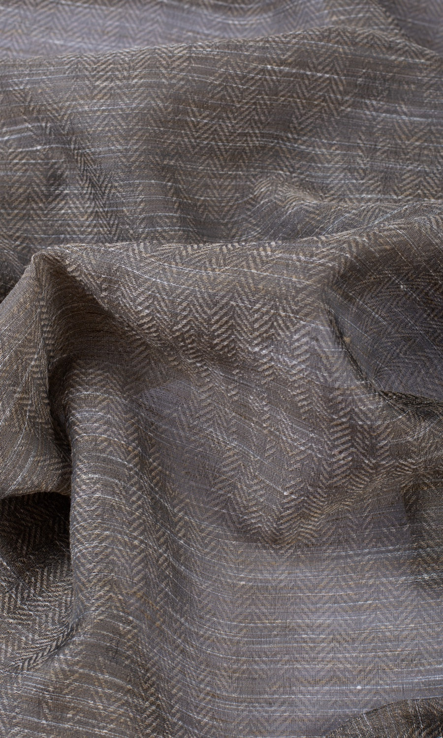 Herringbone Sheer Any Size Style Curtains (Grey/ Coffee Brown)