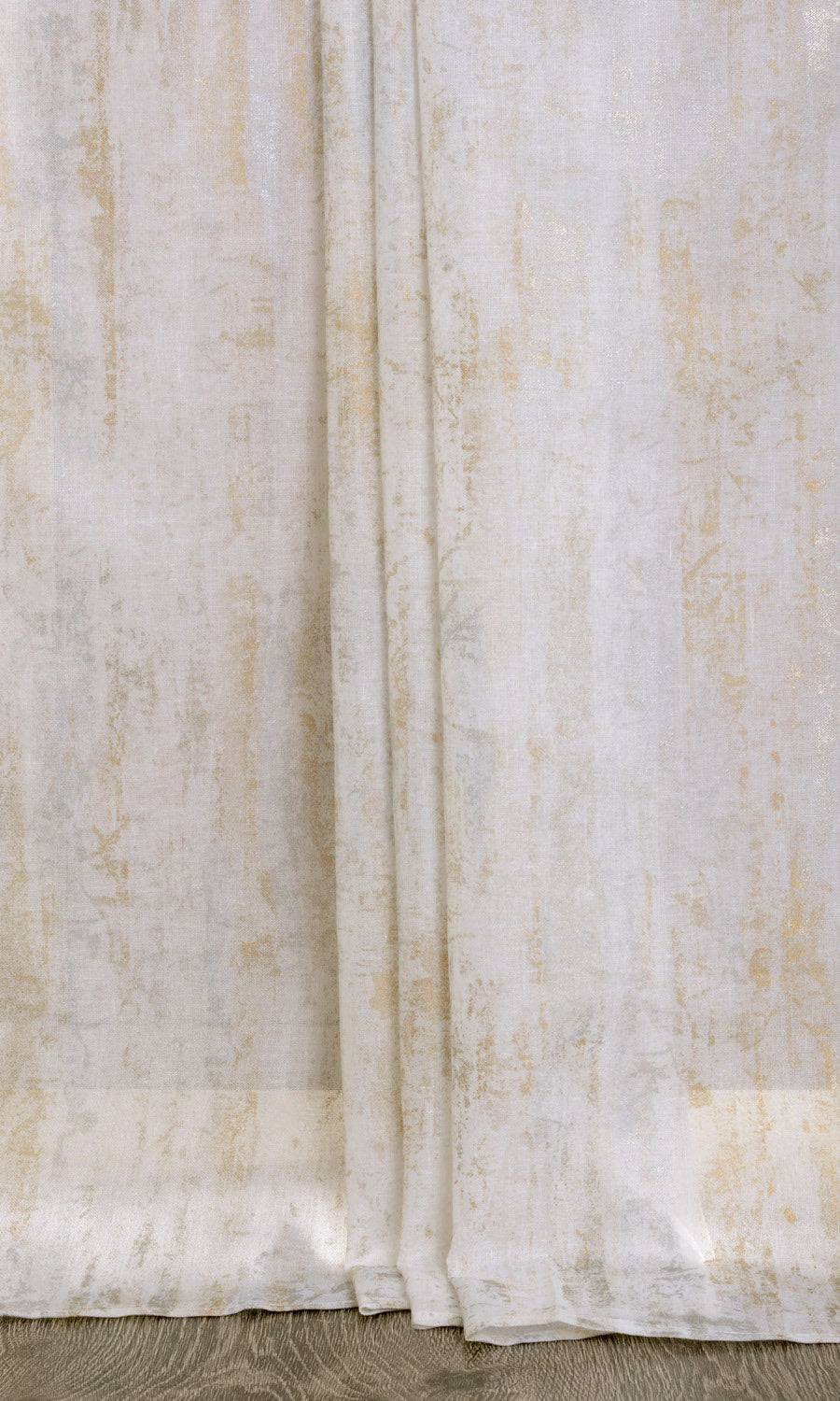 Printed Sheer Drapery for Living, Bedroom, Kitchen, Bathroom (Metallic Golden/ Yellow)