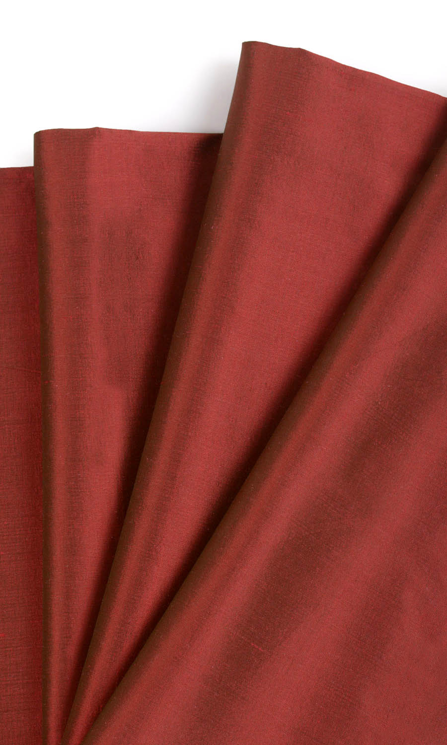 Shantung Silk Pinch Pleat, Rod Pocket, Eyelet Curtains (Copper Red)