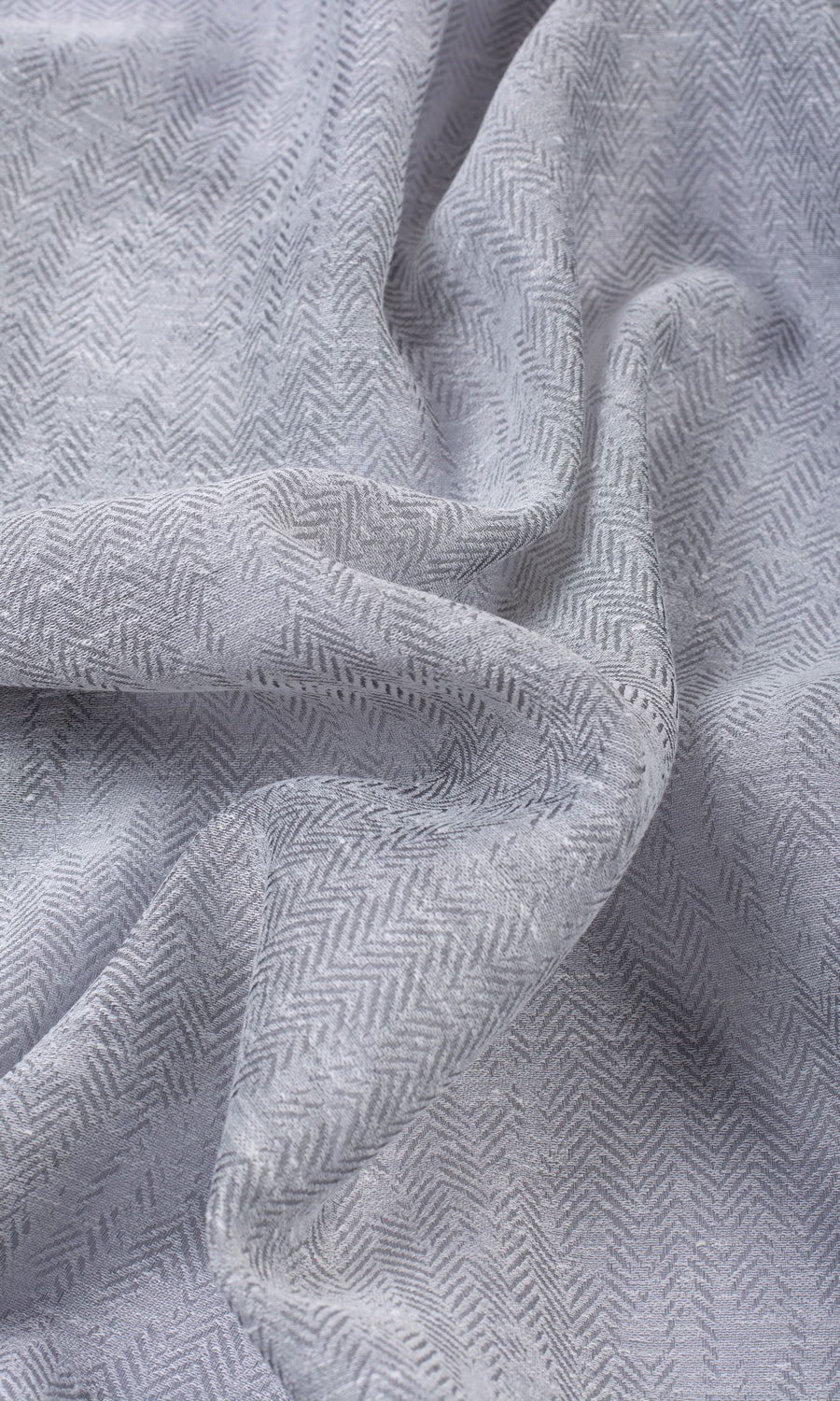 Chevron Textured Sheer Curtains / Drapes / Window Drapery Panels (Cool Grey)