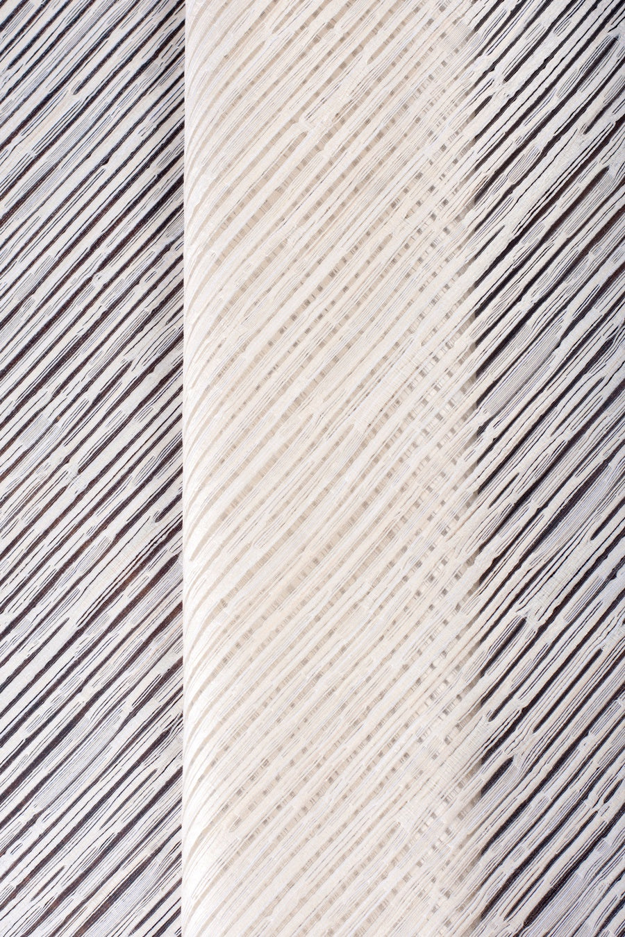 Striped Sheer Custom Curtains (Ivory/ Beige)