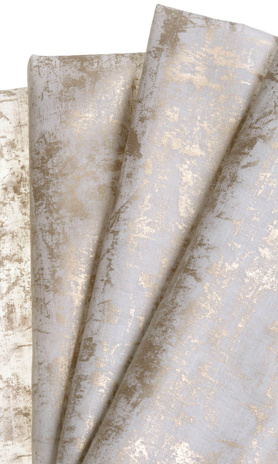 Sheer Curtain Panels (White/ Metallic Golden)