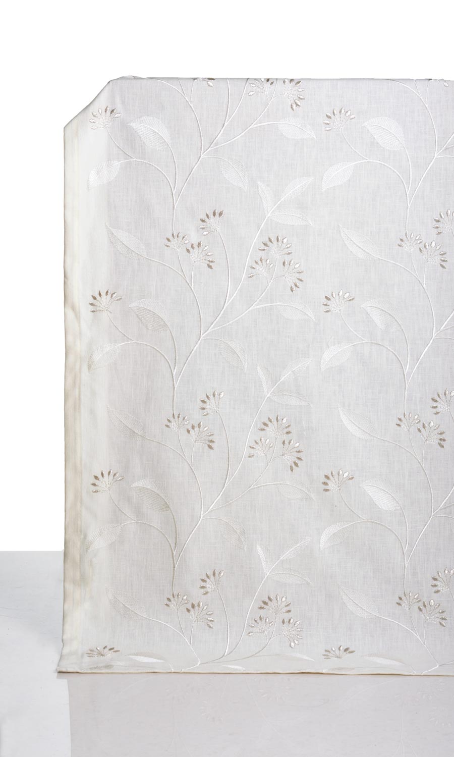 Floral Embroidery Custom Curtains (White/ Cream)