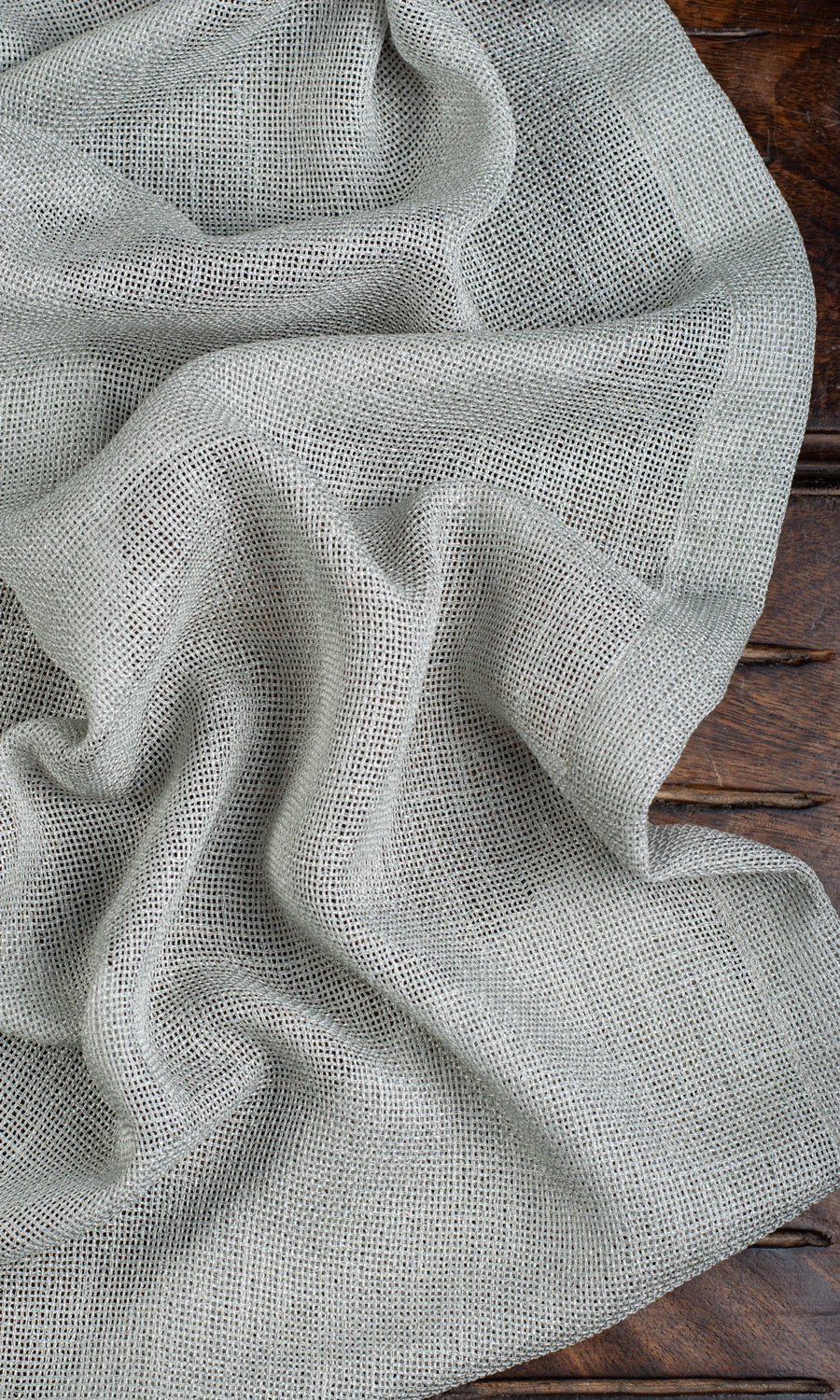 Textured Sheer Window Curtains for Living, Bedroom, Kitchen, Bathroom (Pewter Gray)