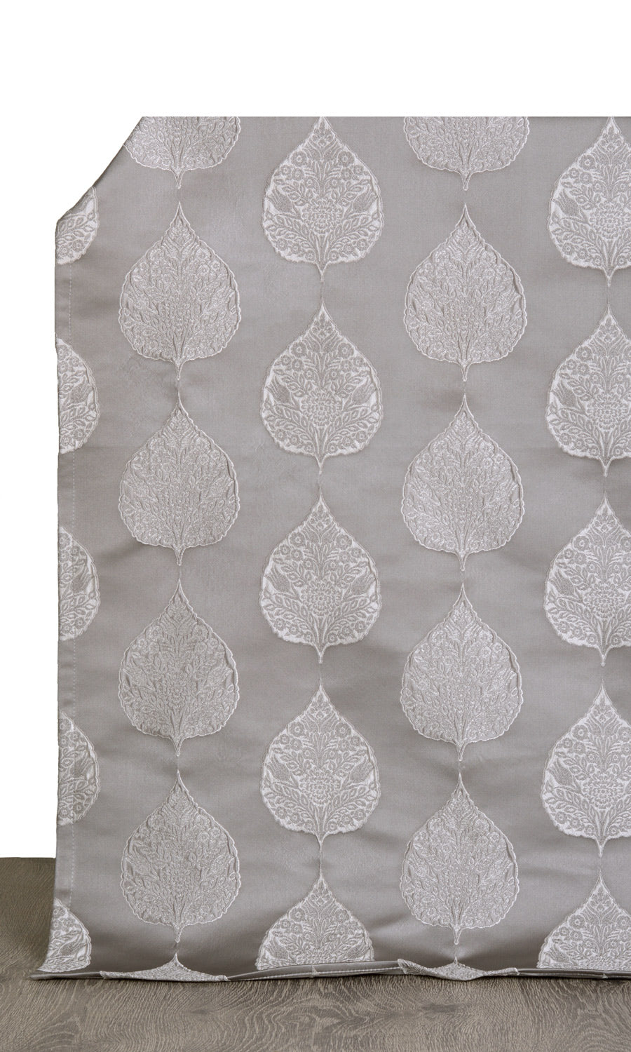 Ogee Patterned  Curtain Panels for Living, Bedroom, Kitchen, Bathroom (Pale Gray)