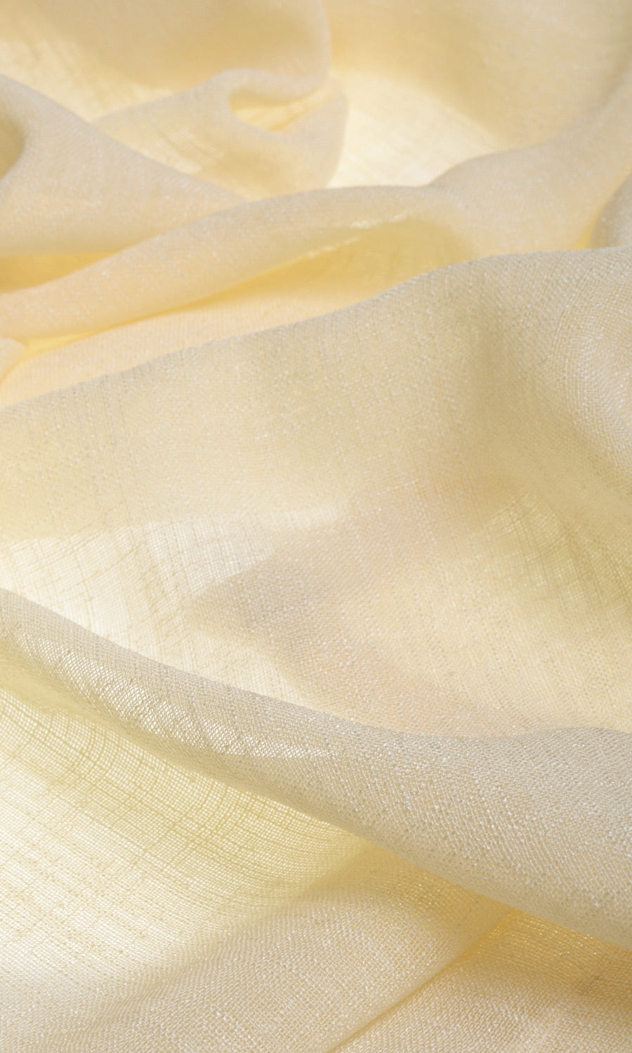 Sheer Linen Window Curtains for Living, Bedroom, Kitchen, Bathroom (Lemon Yellow)