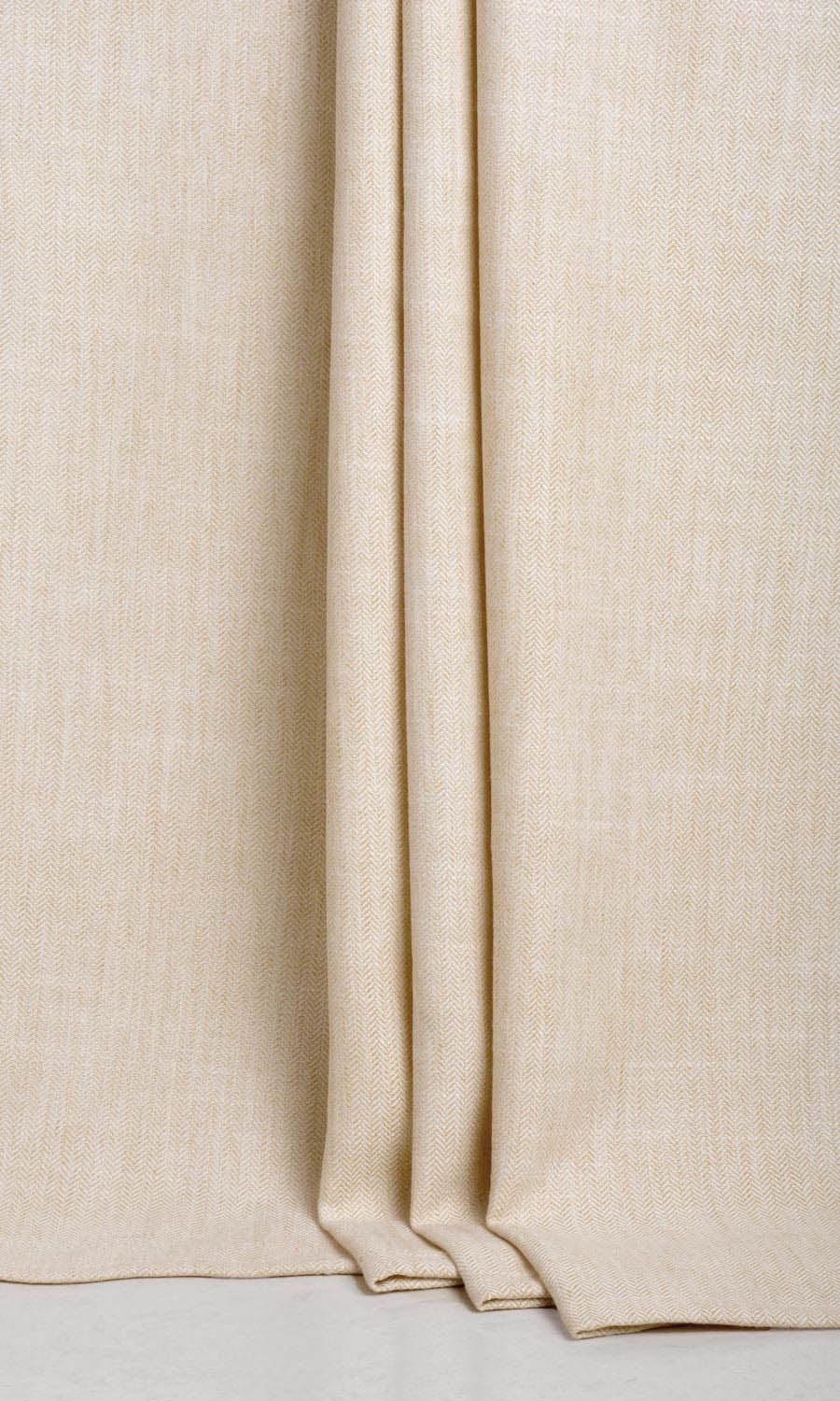 Herringbone Textured Drapes (Ivory Beige) Extra Long Short Wide