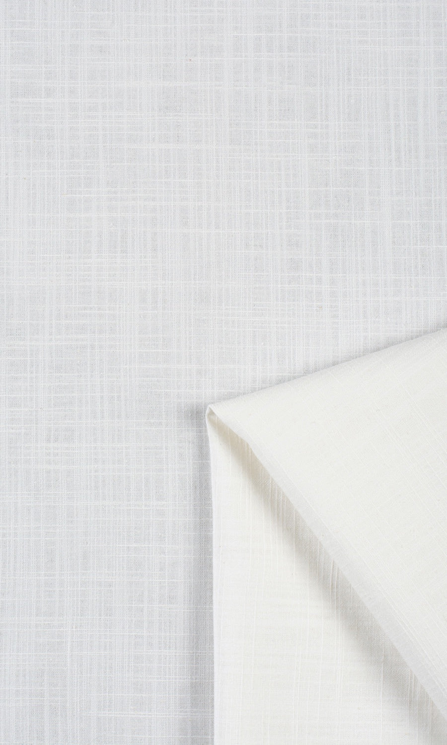 Plain Linen-Texture Custom Curtains (White)