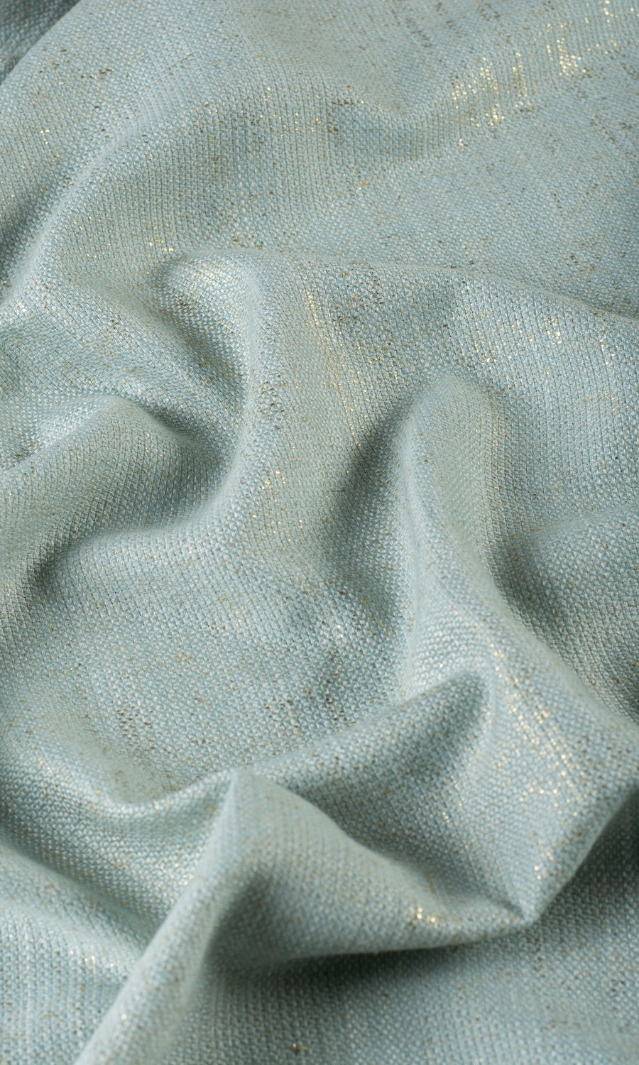 Metallic Print Poly-Linen Any Size Style Curtains (Powder Blue)