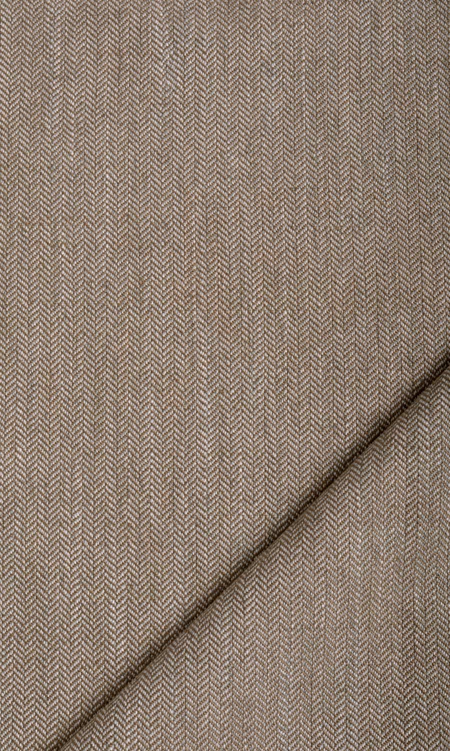Herringbone Textured Custom Curtains (Brown)