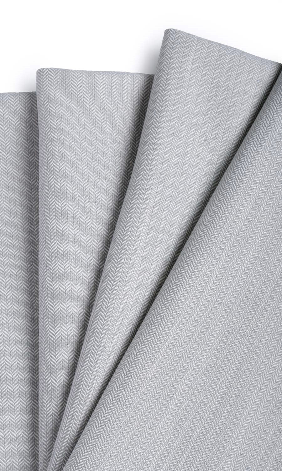 Herringbone Textured Drapes for Living, Bedroom, Kitchen, Bathroom (Silver Grey)
