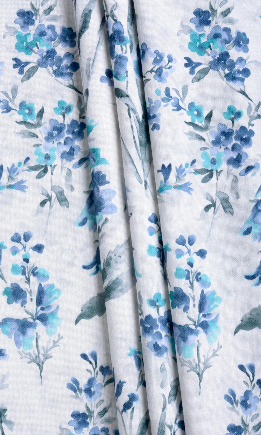 Floral Print Window Curtains (Blue/ Grey) Extra Long Short Wide